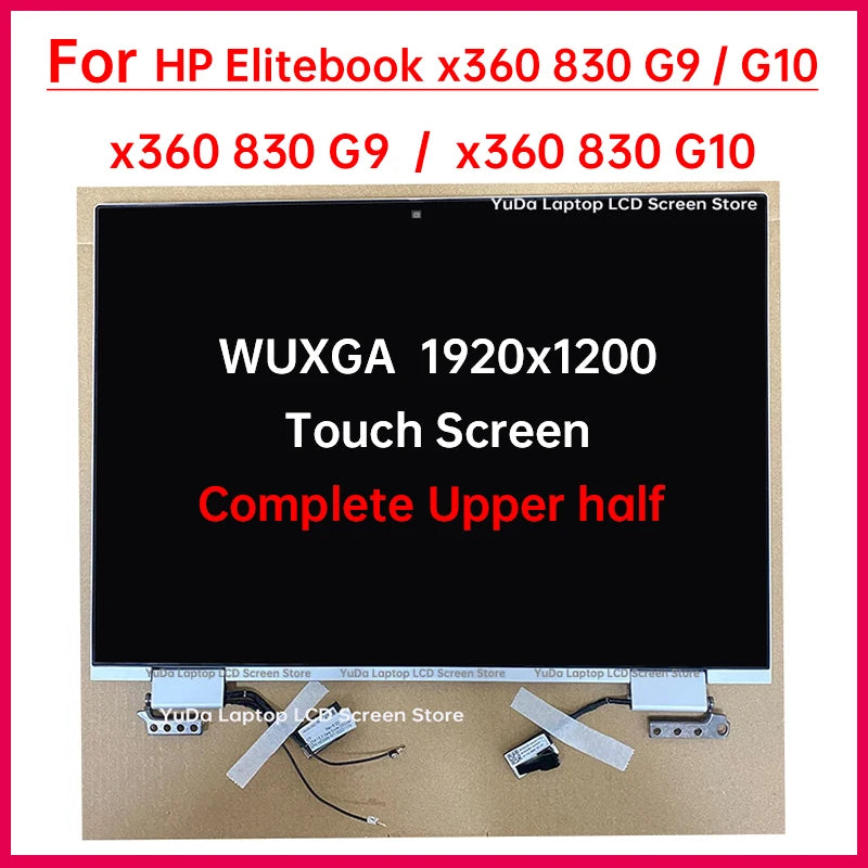 13.3" Laptop LCD Touch Screen For HP Elitebook x360 830 G9 830 G10 Display Complete assembly Replacement Upper half 1920x1200 HP laptop repair parts