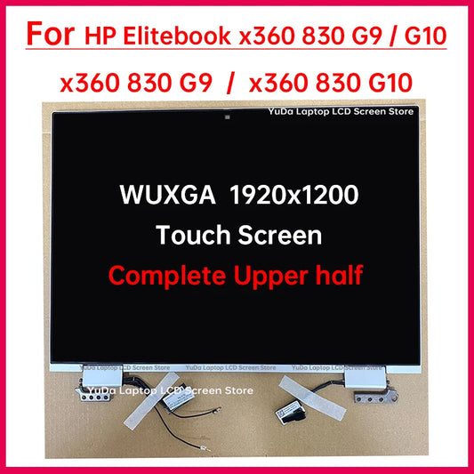 13.3" Laptop LCD Touch Screen For HP Elitebook x360 830 G9 830 G10 Display Complete assembly Replacement Upper half 1920x1200 HP laptop repair parts