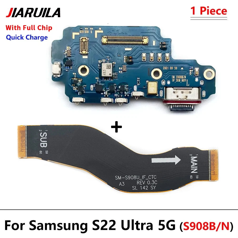 New USB Charger Charging Dock Port Connector Main Board Flex Cable For Samsung S22 S23 Plus Ultra 5G S901 S906 S908 S911 S916 Samsung phone repair parts