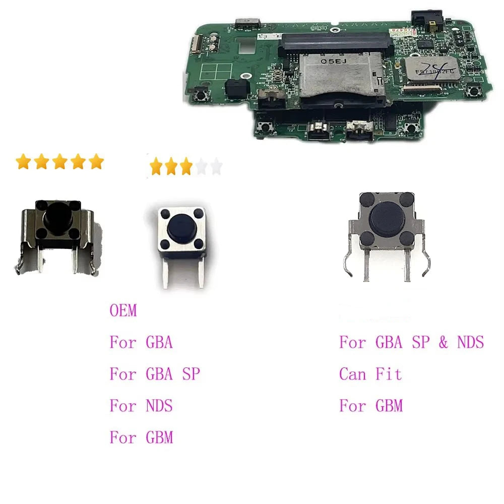 2PCS Shoulder Trigger L R Key Button For GameBoy Advance GBA for GBA SP / GBA / NDS / GBM Micro Switch Buttons Game console repair parts