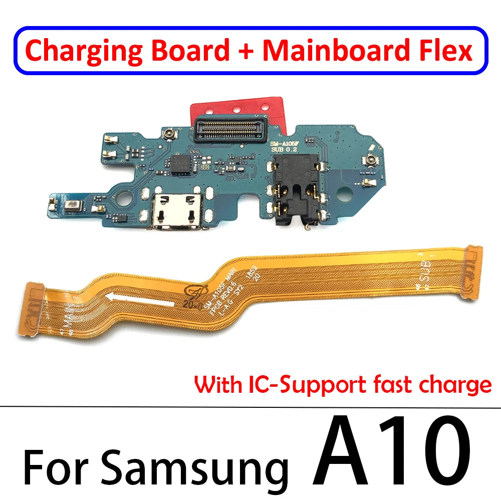 10Pcs USB Charging Board Port Connector Main Board Flex Cable For Samsung A10 A20 A30 A50 A70 A10s A20s A21s A30s A50s A31 A51 Samsung phone repair parts