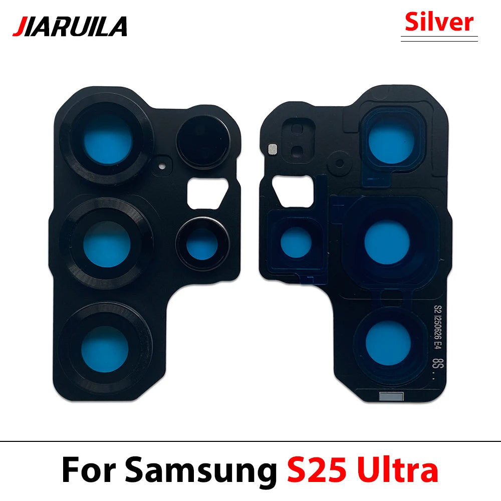 New Rear Camera Glass Lens Cover With Frame Holder with Sticker For Samsung S25 Plus S25 Ultra Replacement Parts Samsung phone repair parts