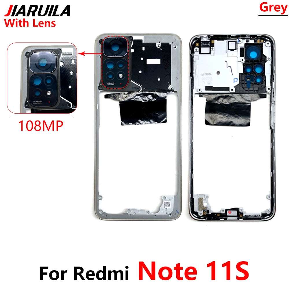 For Xiaomi Redmi Note 11 4G / Note 11s / Note 11 Pro 5G Middle Frame Bezel Middle Plate Replacement Parts Black / Blue  Xiaomi  Xiao mi phone repair parts