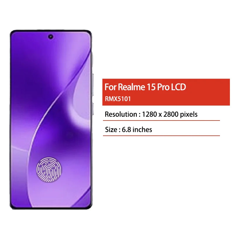 6.8''AMOLED For Oppo Realme 15 Pro RMX5101 Lcd Display Screen Touch Digitizer for Realme 15Pro Display With Frame Oppo phone repair parts Realme phone repair parts