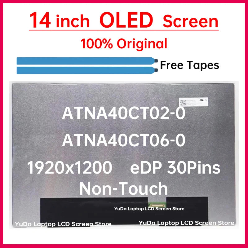 14" Laptop OLED LCD Screen ATNA40CT02 ATNA40CT06 ATNA40CT02-0 ATNA40CT06-0 Display Matrix Panel Replacement 1920x1200 Non-Touch Laptop screen replacement