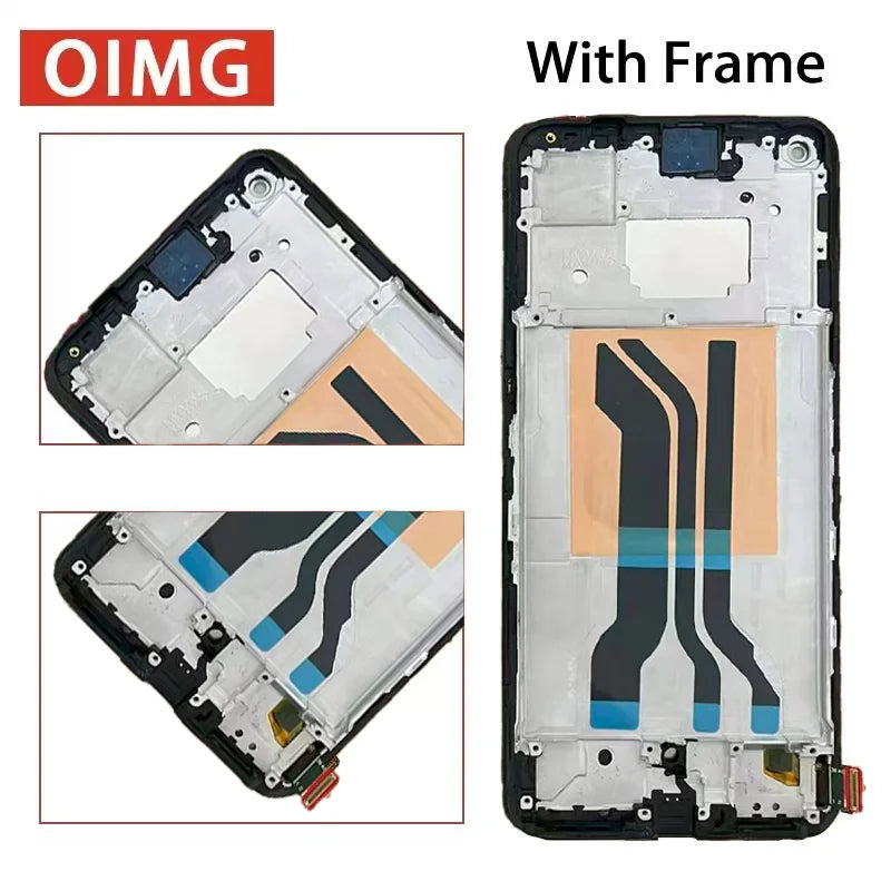 6.62"AMOLED New For Oppo Realme GT Neo2  LCD Display Touch Screen Digitizer Assembly For Realme GT Neo 2 RMX3370 LCD with Frame Oppo phone repair parts Realme phone repair parts