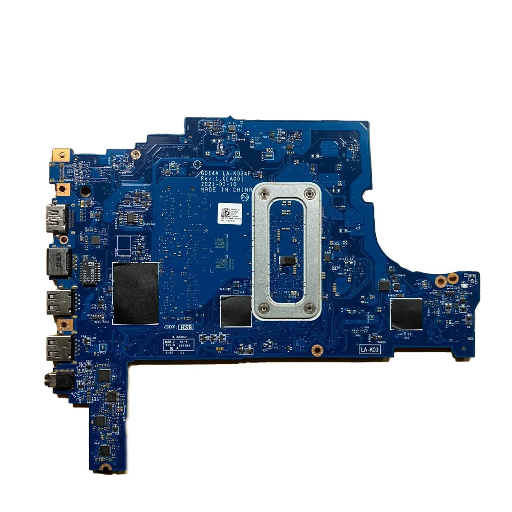Laptop Motherboard GDI4A LA-K034P For Dell Vostro 3400 3500 Inspiron 3501 3401 With CPU I3-1115G4 I5-1135G7 I7-1165G7 100%Test Dell laptop repair parts