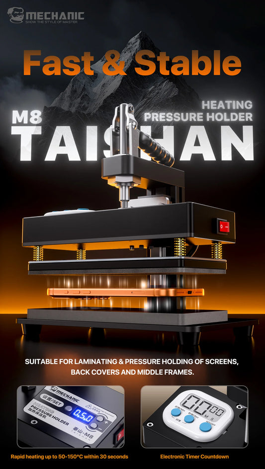 MECHANIC M8 Laminating Press Machine Dual-Zone Rapid Heating with Heavy Duty Rail System, Stable Pressure for Phone Repair Professional Repair Tools