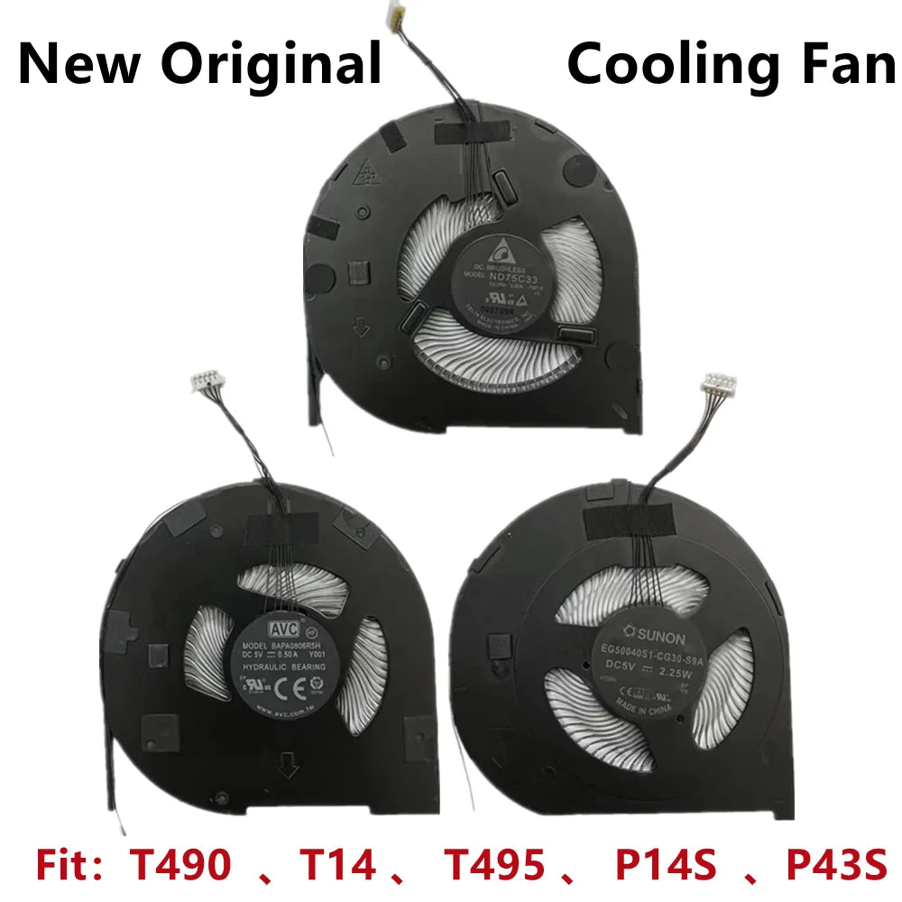 New Original For Laptop Lenovo ThinkPad T490 T14 Gen1 P43S P14S CPU Cooling Fan Heatsink Radiator 01YU187/6/8 5H40W36700 Lenovo laptop repair parts