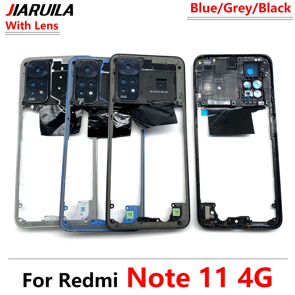 10Pcs, New For Xiaomi Redmi Note 11 4G / Note 11s / Note 11 Pro 5G Housing Middle Frame Bezel Middle Plate Cover  Xiaomi  Xiao mi phone repair parts