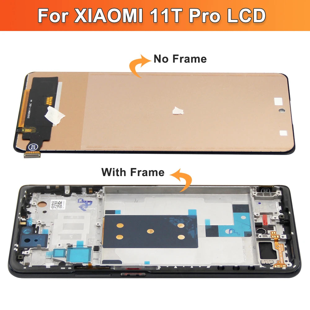 6.67" Xiaomi 11T Pro 2107113SG 2107113SI Lcd Display Digital Touch Screen With Frame Assembly for Xiaomi 11T Screen Replacement Xiaomi phone repair parts