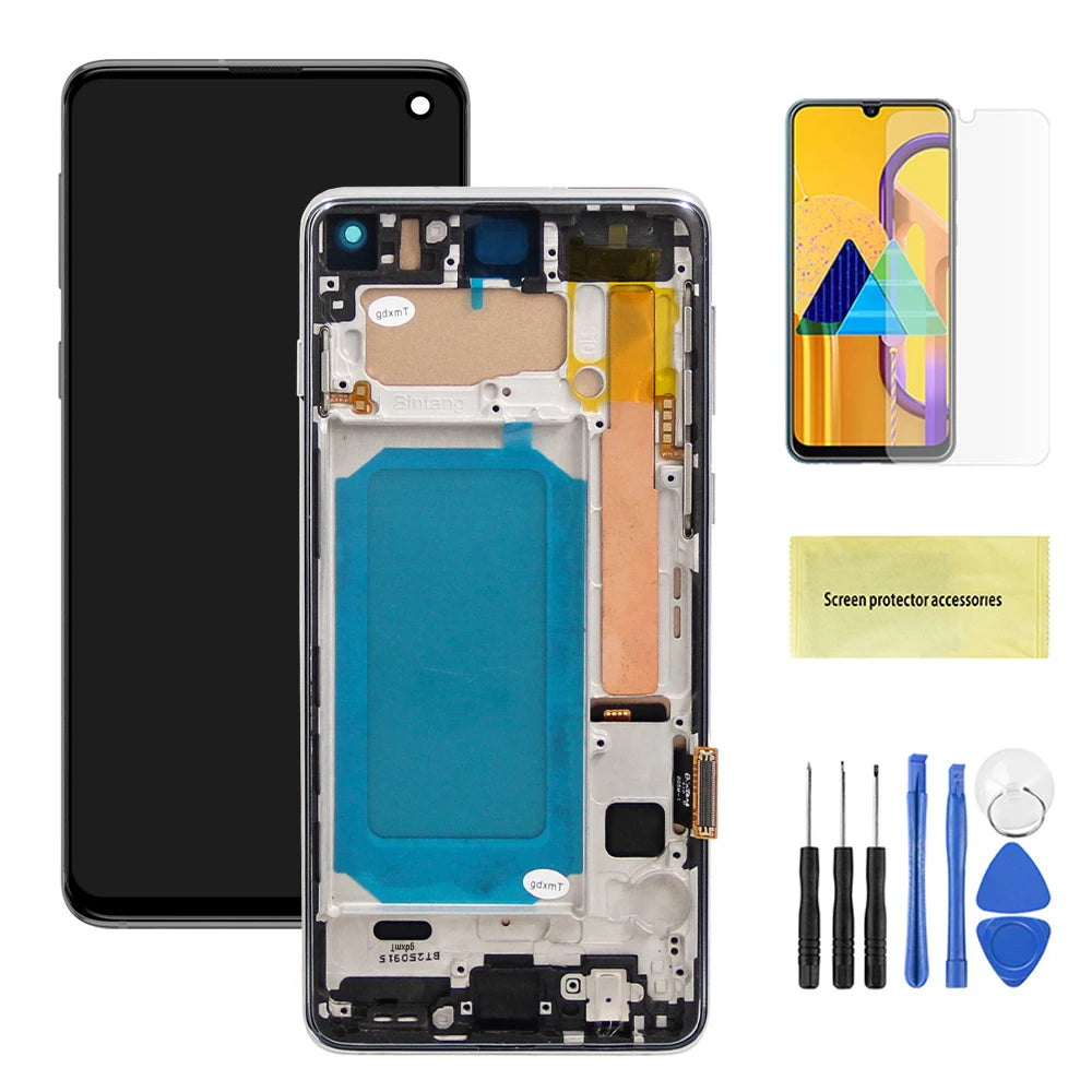 tft S10+ Screen Replacement, for Samsung Galaxy S10 Plus G975F Lcd Display Digital Touch Screen with Frame for Samsung S10 G973F Samsung phone repair parts