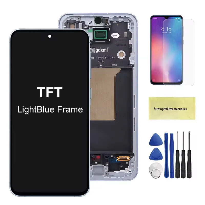 AMOLED A55 A556B A556B/DS Screen Assembly for Samsung Galaxy A55 LCD Display Digital Touch Screen with Frame Replacement Samsung phone repair parts