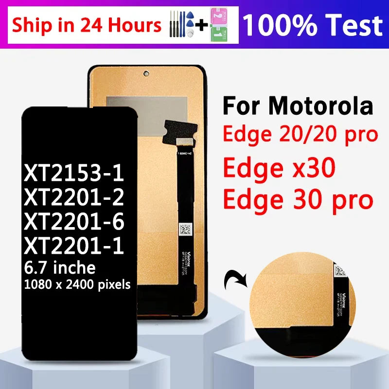 Test for Motorola Edge 20/20 Pro LCD Touch Screen Sensor Digitizer Assembly Replacement for Motorola Edge X30/X30 Pro Display Motorola phone repair parts