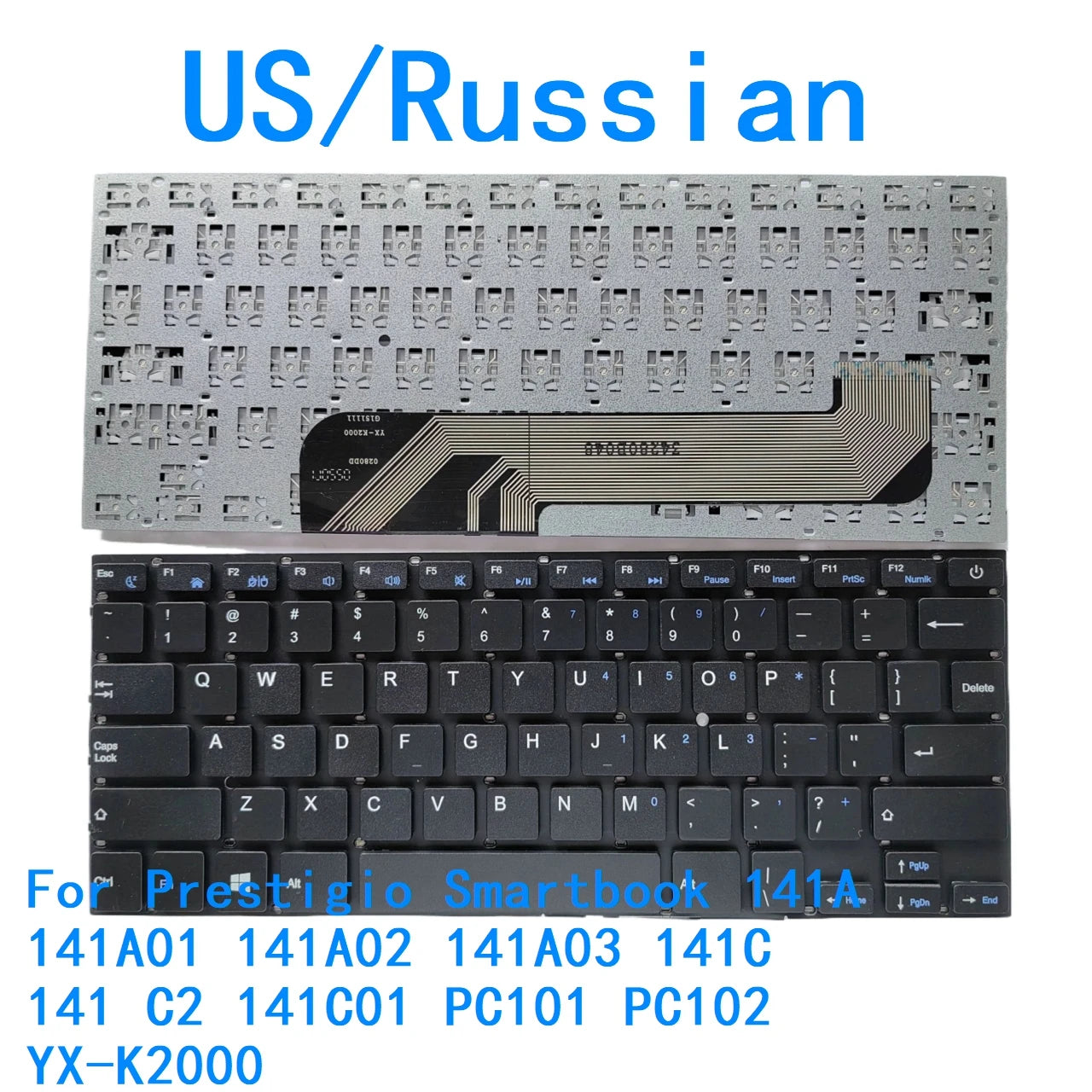 New US Russian Language  Keyboard For Prestigio Smartbook 141A 141A01 141A02 141A03 141C 141 C2 141C01 PC101 PC102 YX-K2000