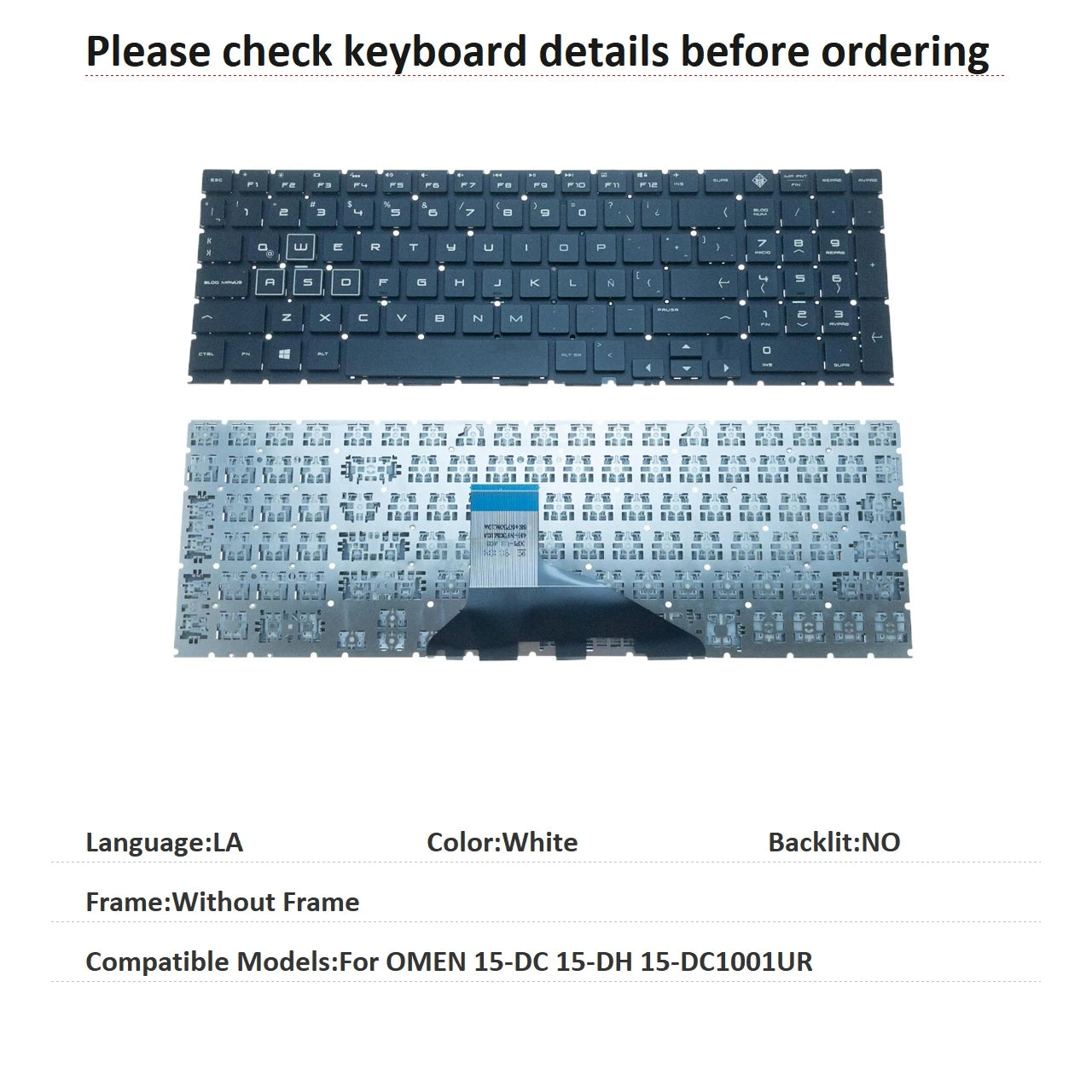 New US Latin Portuguese Language  RGB Keyboard For HP OMEN 15-DC 15-DH 15-DC1001UR Notebook PC Replacement Keyboard XP1-US  HP laptop repair parts
