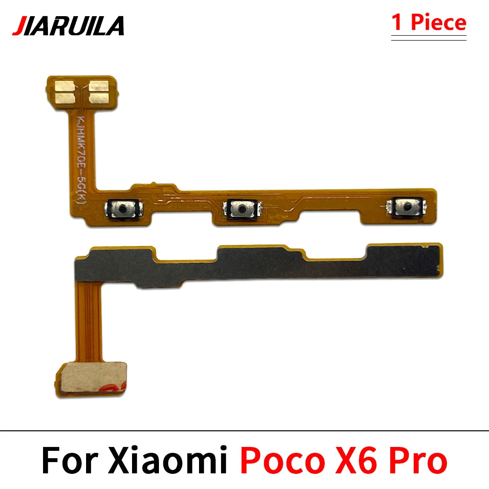 10Pcs, Power On Off Volume Side Button Key Flex Cable For Xiaomi Poco F4 F5 M3 M4 X3 X4 X5 X6 Pro 4G 5G GT Xiaomi  Xiao mi phone repair parts