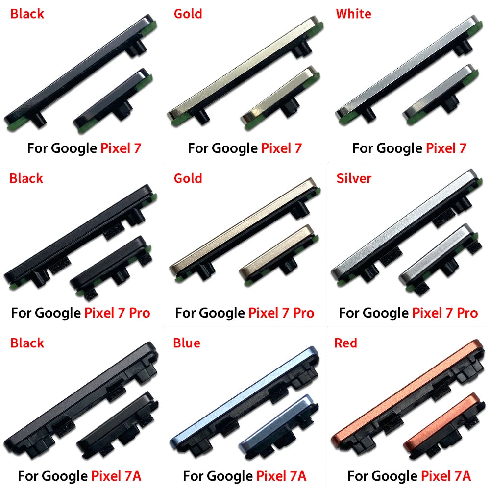 10Pcs/Lot, Volume Power Button Side Key For Google Pixel 6 / Pixel 6 Pro / Pixel 6A / Pixel 7 / Pixel 7 Pro / Pixel 7A Google Pixel phone repair parts