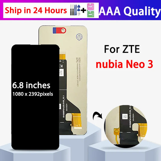 6.8" Display For ZTE nubia Neo3 Display Screen For ZTE nubia Neo 3 Lcd Display Touch Panel Screen Digitizer Assembly With Frame ZTE phone repair parts