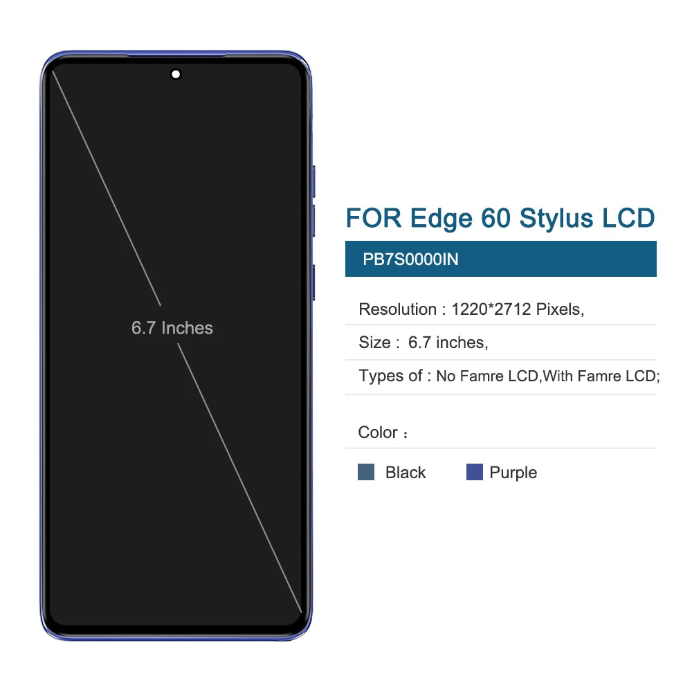 Amoled For Motorola Edge 60 Stylus Lcd XT2505-4 Screen Display Touch Digitizer Assembly For Moto Edge60 Stylus Replacement Motorola phone repair parts