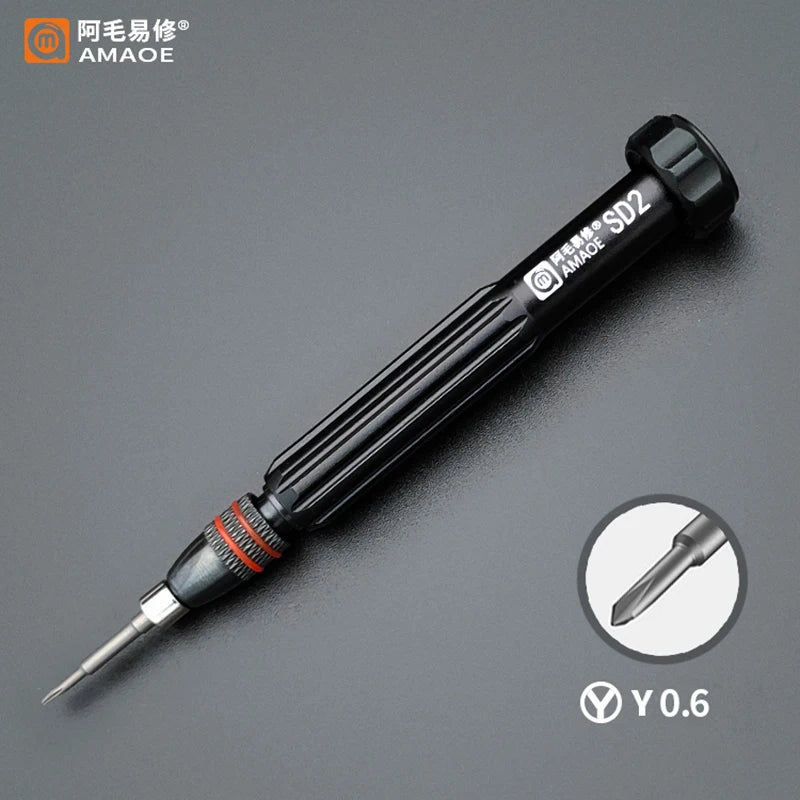 AMAOE SD2 Precision Screwdriver Torx Pentalobe Tri Wing Magnetic S2 Steel Bits Screw Driver for Camera Watch Mobile Phone Repair Professional Repair Tools
