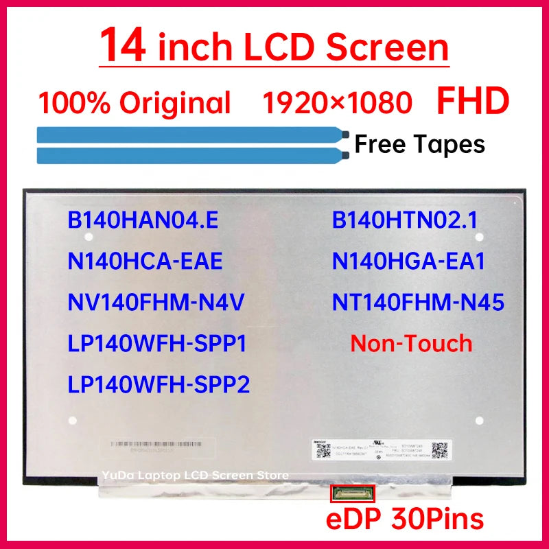 14" Laptop LCD Screen For Lenovo IdeaPad 3-14ADA6 14ALC6 14ITL6 14ABA7 14IAU7 Display Matrix Panel Replacement 1920x1080 30 Pins Lenovo laptop repair parts