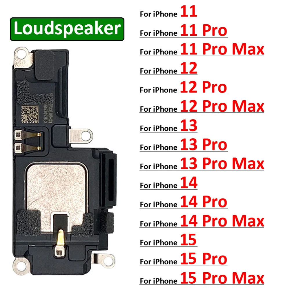 New Loud Speaker Flex Cable For iPhone 14 13 12 11 15 Pro Max Plus Mini LoudSpeaker Ringer Buzzer Replacement Parts iPhone phone repair parts