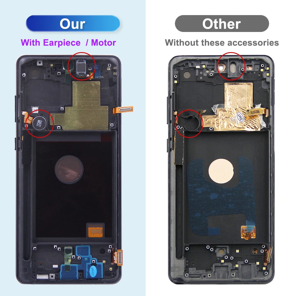 For Samsung Galaxy Note 10 Lite Lcd Display With Frame Touch Screen Digitizer Parts For Samsung N770 N770F/DS N770F/DSM Display Samsung phone repair parts