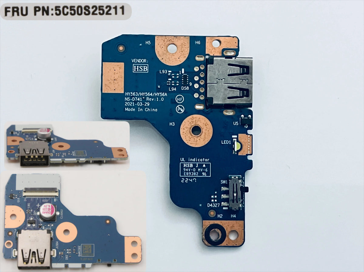 USB LED light board For Lenovo R/Y 7000P Y/R 9000P Legion 5-15ACH6 16ACH6H NS-D562 NS-D713 NS-D741 NS-D602 NS-D601 switch board Lenovo laptop repair parts