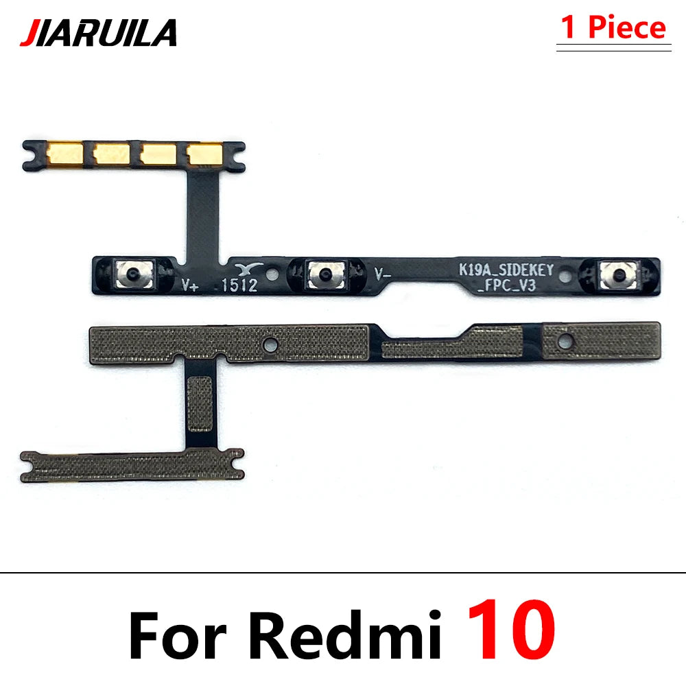 10Pcs/Lot, Power Volume Button Key Flex Cable For Xiaomi Redmi S2 10 9 9A 8 8A 7 7A 6 6A 5 5A 9C 9T 10A 10C 12C 12 13 13C  Xiaomi  Xiao mi phone repair parts