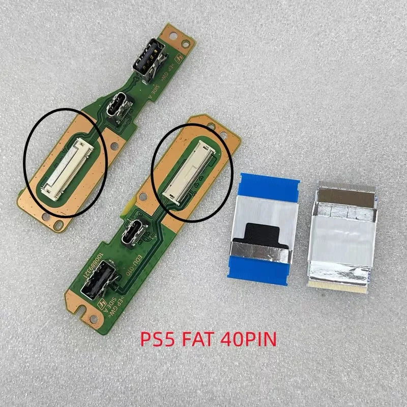 10PCS For PS5 1000/1100/1200/Slim Console Motherboard USB TYPE-C/A Socket Side Board Connection Ribbon Flex Cable 40PIN/50PIN Game console repair parts