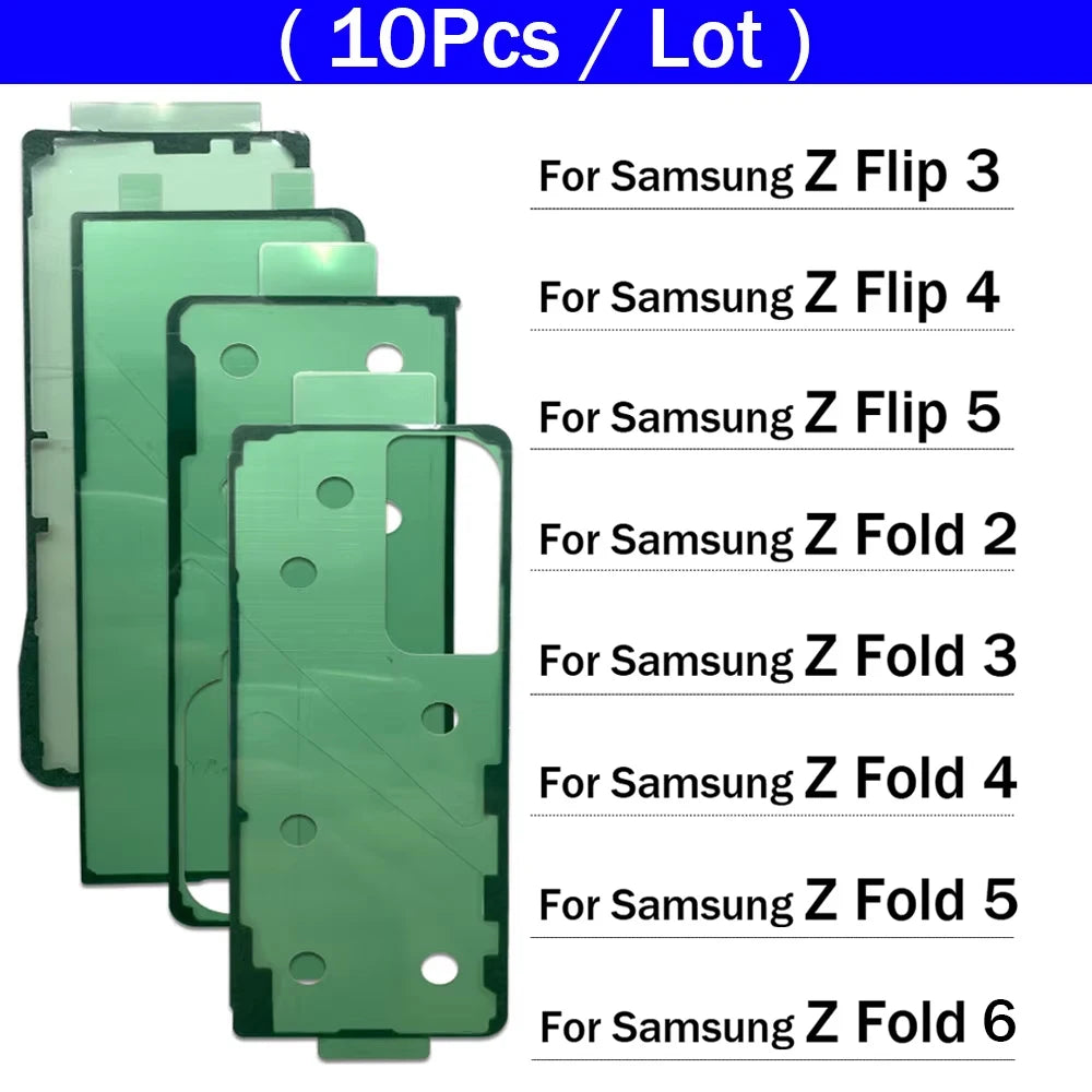 10Pcs/Lot, Back Glass Cover Rear Adhesive For Samsung Z Flip 3 4 5 6 / Z Fold 2 3 4 5 4G 5G  Seal Sticker Glue Repair Samsung phone repair parts