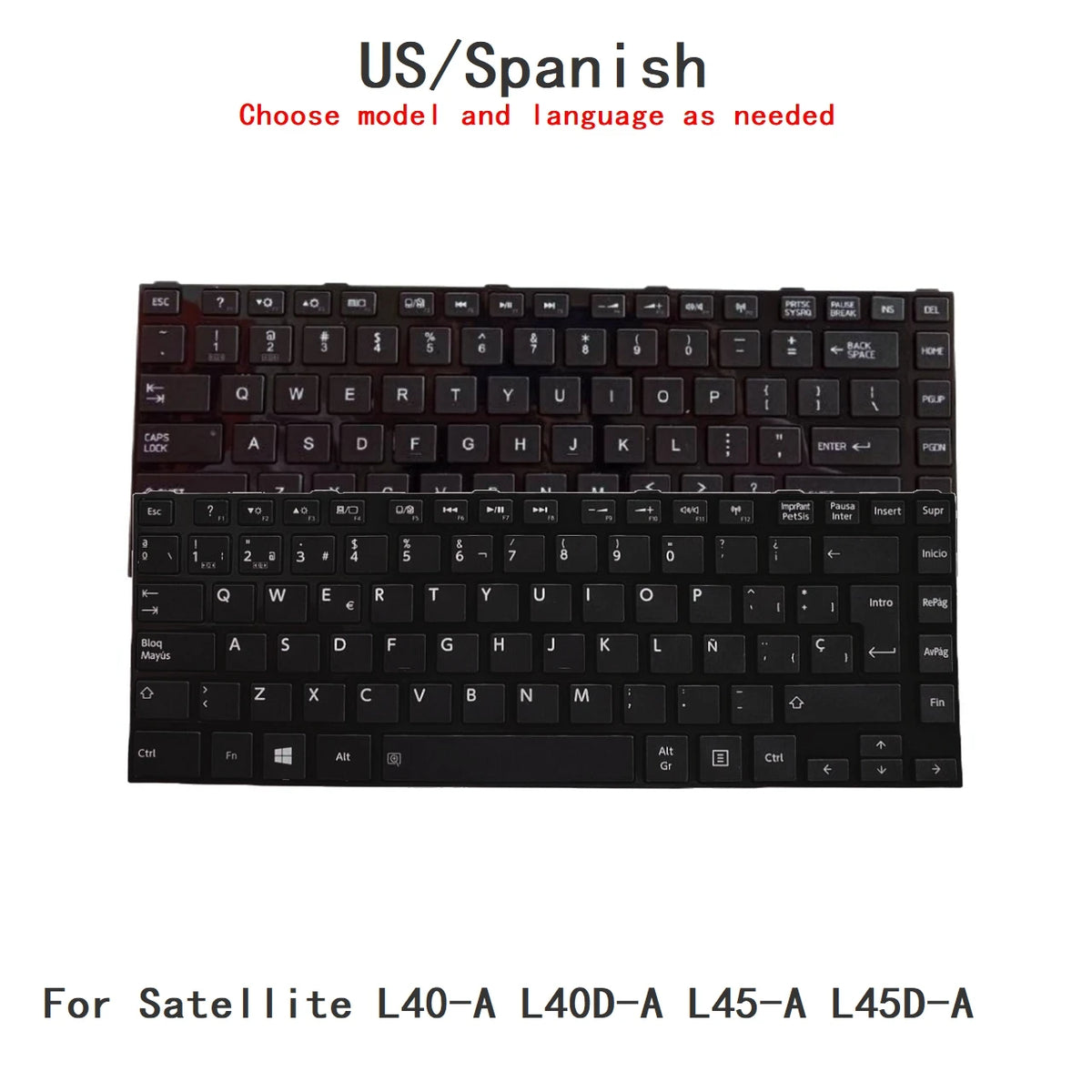 New US Spanish Language  Keyboard For Toshiba Satellite L40-A L40D-A L45-A L45D-A NSK-TUCBC