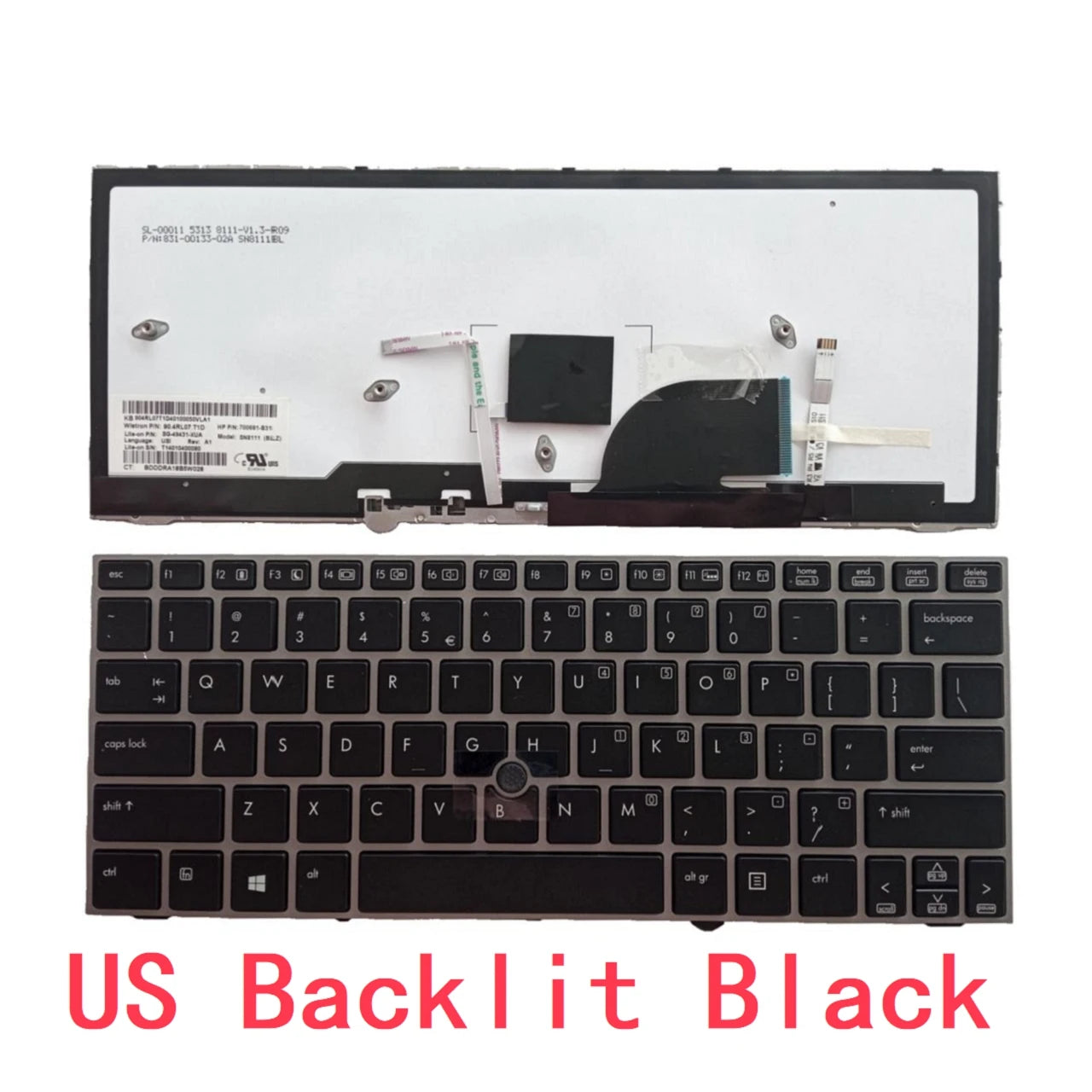 New US UI Russian Spanish Latin Brazil Portuguese Laptop Backlit Keyboard For HP EliteBook 2170p 2170 Notebook PC Replacement  HP laptop repair parts