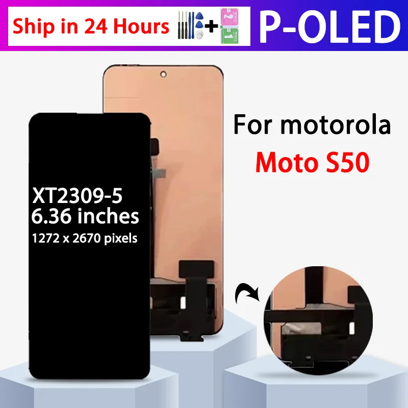 6.36'' New 120HZ For Motorola Moto S50 LCD For Moto S50 XT2309-5 Display Touch Screen Digitizer Assembly Replacement Motorola phone repair parts