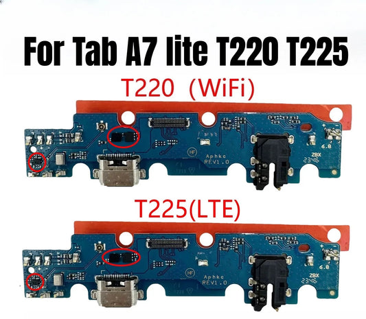 USB Charging Port Connector Plug Jack Charge Dock Board Flex Cable For Tab A7 lite T220 T225 lcd power Volume cable repair Samsung tablet repair parts
