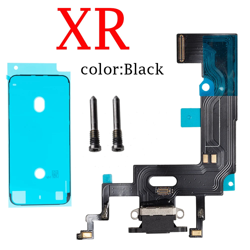 USB Port Charger Dock Connector Mic Charging Flex Cable For iPhone X XR XS Max  Dock Charging Flex iPhone phone repair parts