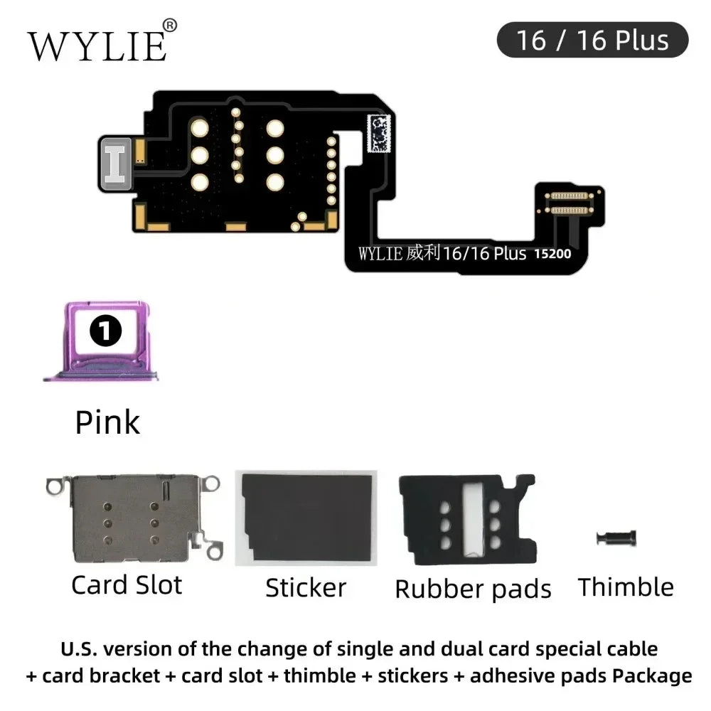 WYLIE Dual Card Change to Single Card Cable for IPHONE 14/15 16Pro Max Series eSIM to SIM No Need Separation No Damage Flex Part Professional Repair Tools