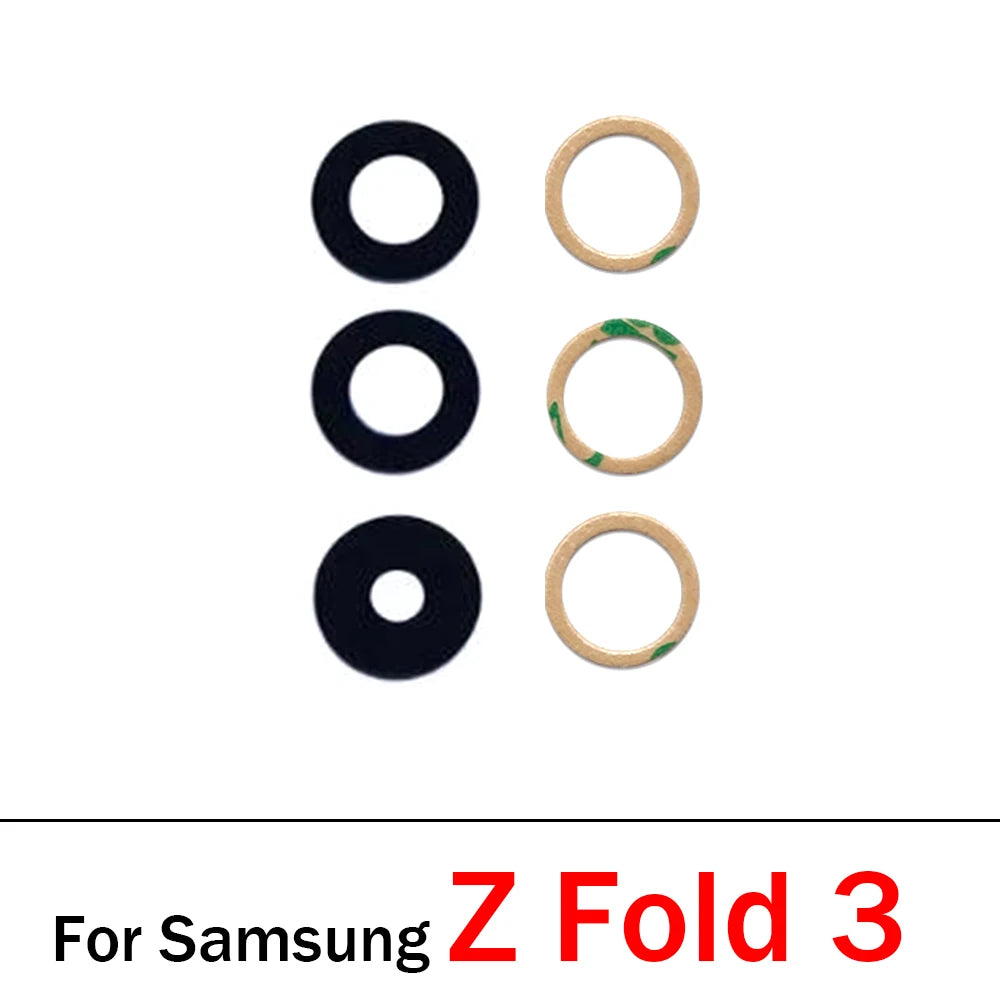 New Camera Glass For Samsung Z Flip 2 3 4 5 6 / Z Fold 2 3 4 5 6 5G Rear Back Camera glass Lens With Glue Adhesive Samsung phone repair parts