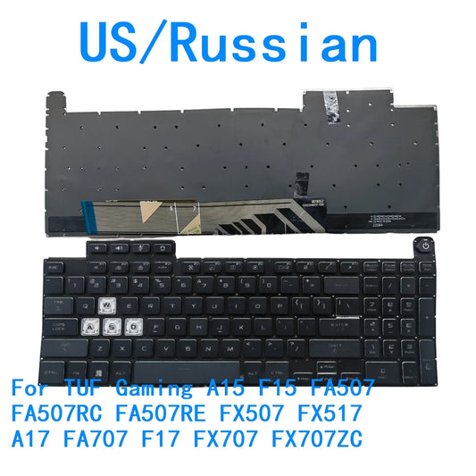 New US Russian Language  RGB Keyboard For ASUS TUF Gaming A15 F15 FA507 FA507RC FA507RE FX507 FX517 A17 FA707 F17 FX707 FX707ZC ASUS laptop repair parts