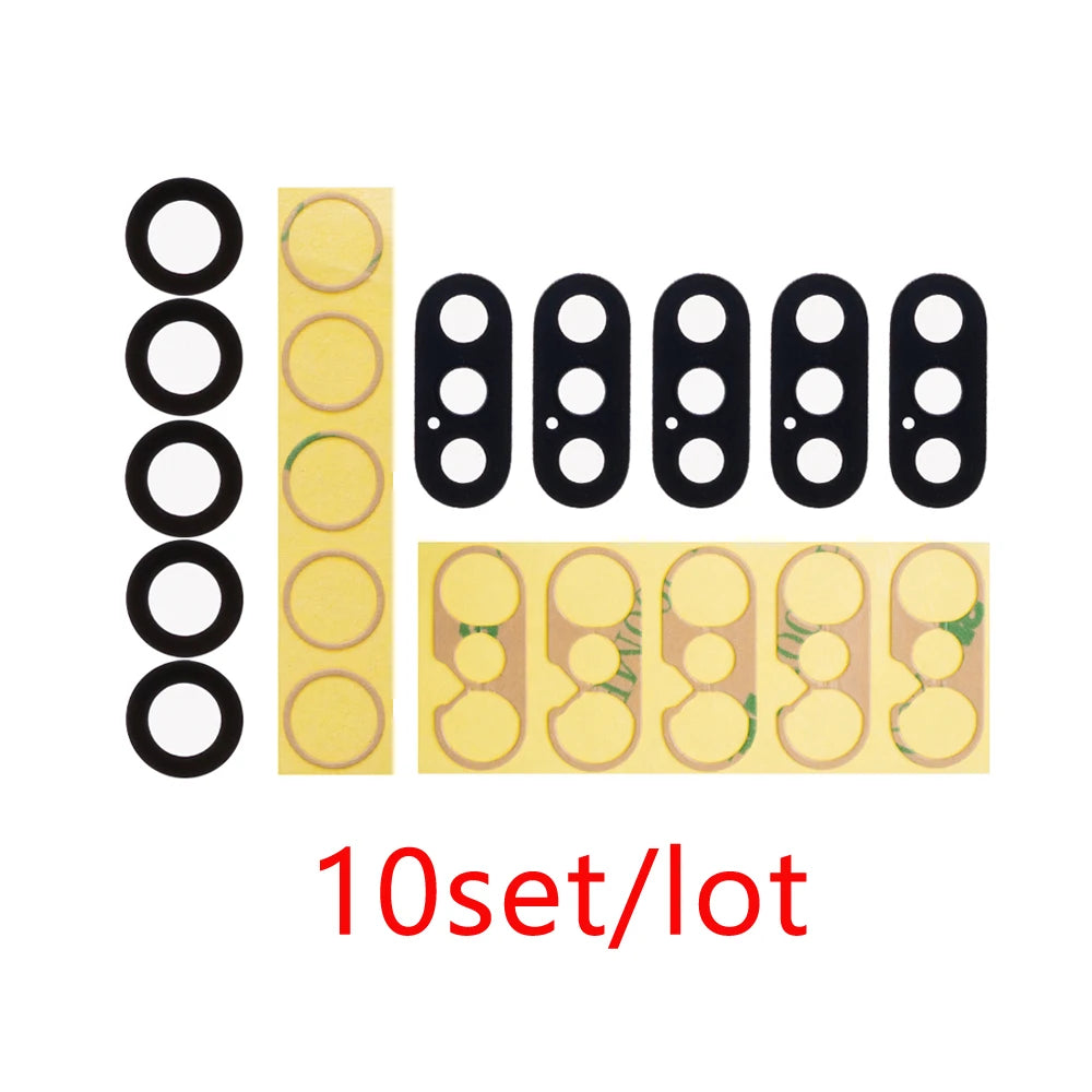 10pcs Rear Back Camera Lens Glass for iPhone 14 13 Pro Max 12 11 ProMax Mini XR XS XSMax X 7 8 Plus 6 6s SE with Glue Sticker iPhone phone repair parts
