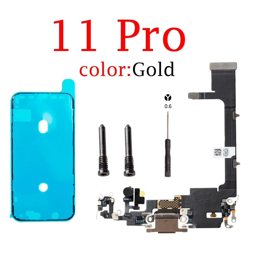 Charging Flex Cable For iPhone 11 Pro Max USB Plug Charger Port Dock Connector With Mic Headphone Audio Jack Flex Cable iPhone phone repair parts