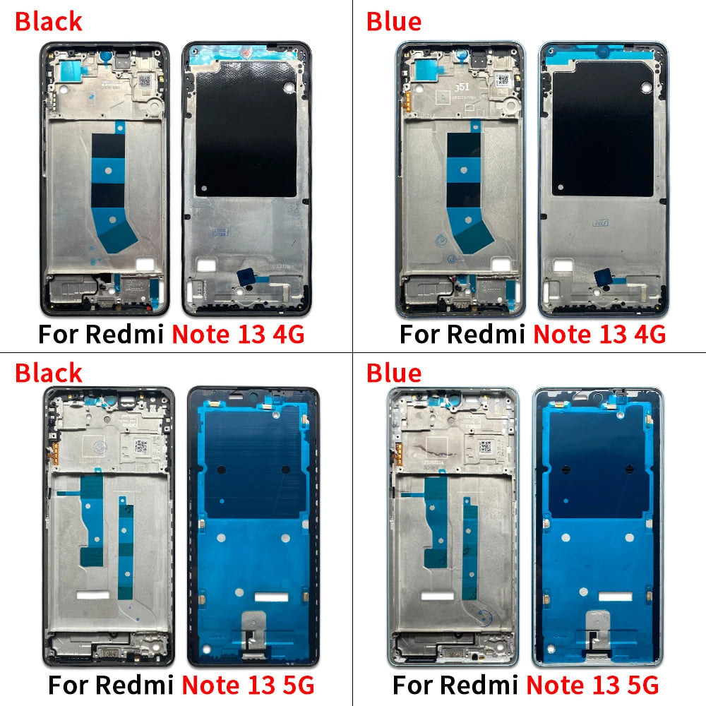 New For Xiaomi Redmi Note 13 Pro Plus 4G 5G Front Housing LCD Frame Screen Bezel Holder Xiaomi  Xiao mi phone repair parts