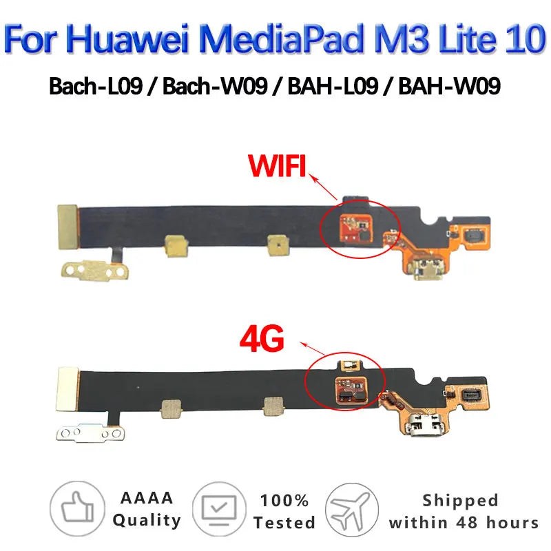 New Dock Connector Charger For Huawei MediaPad M3 Lite 10 Bach-L09/Bach-W09/BAH-L09/BAH-W09 USB Charging Port Flex Cable Ribbon Tablet repair parts