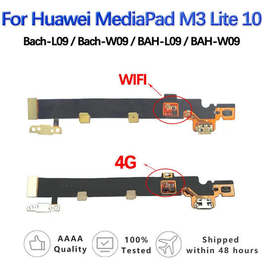 New Dock Connector Charger For Huawei MediaPad M3 Lite 10 Bach-L09/Bach-W09/BAH-L09/BAH-W09 USB Charging Port Flex Cable Ribbon  Huawei Tablet repair parts