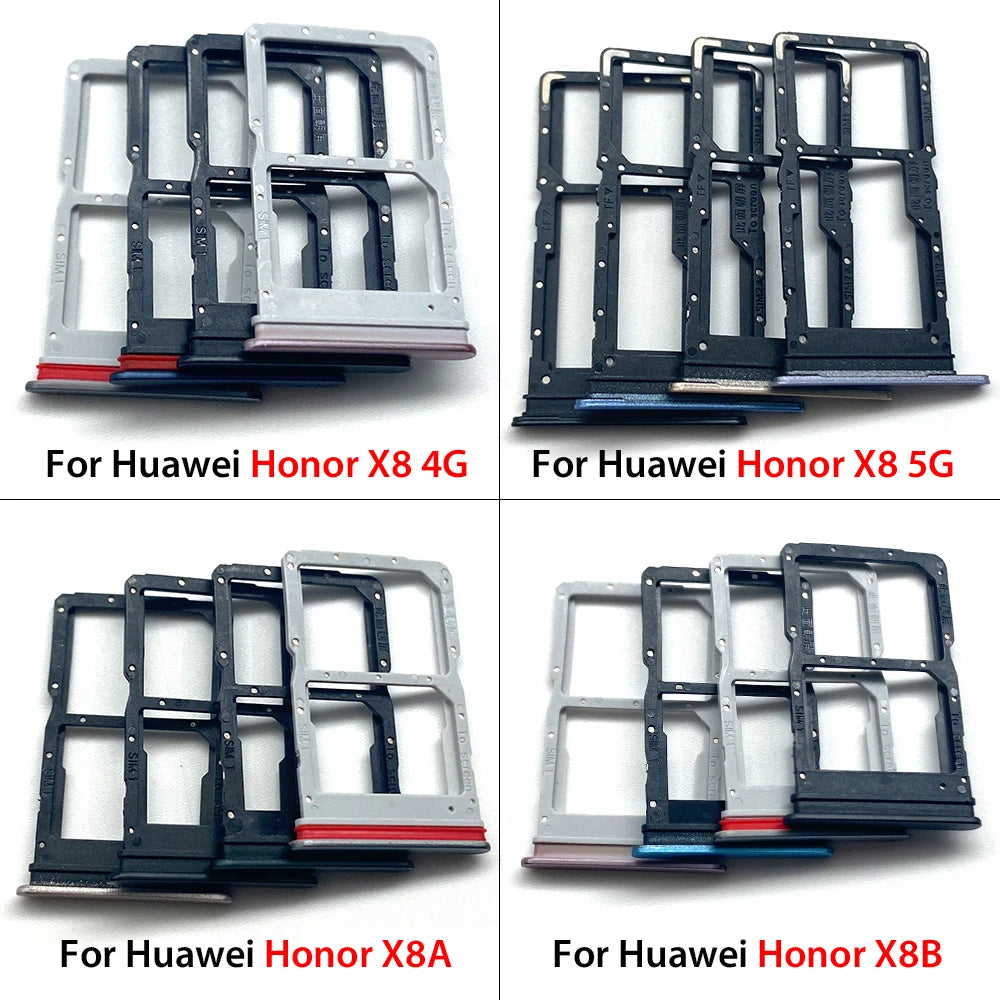 10Pcs,  New For Huawei Honor X6 X6A X6B X7 X7A X7B X7C X8 X8A X8B X9 X9A X9B 4G 5G SIM Card Slot SD Card Tray Holder Adapter Huawei phone repair parts