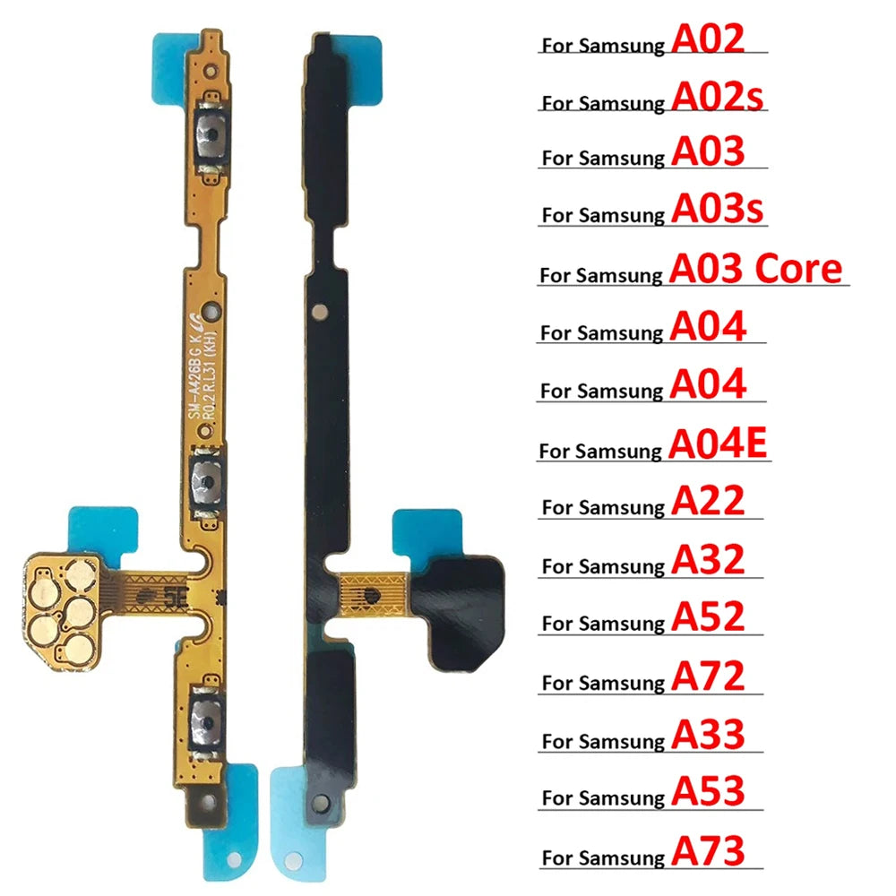 Power On Off Volume Side Button Key Flex Cable For Samsung A02 A02S A04 A04s A32 A52 A72 A03s A03 Core A13 A22 A33 A53 A73 4G 5G Samsung phone repair parts