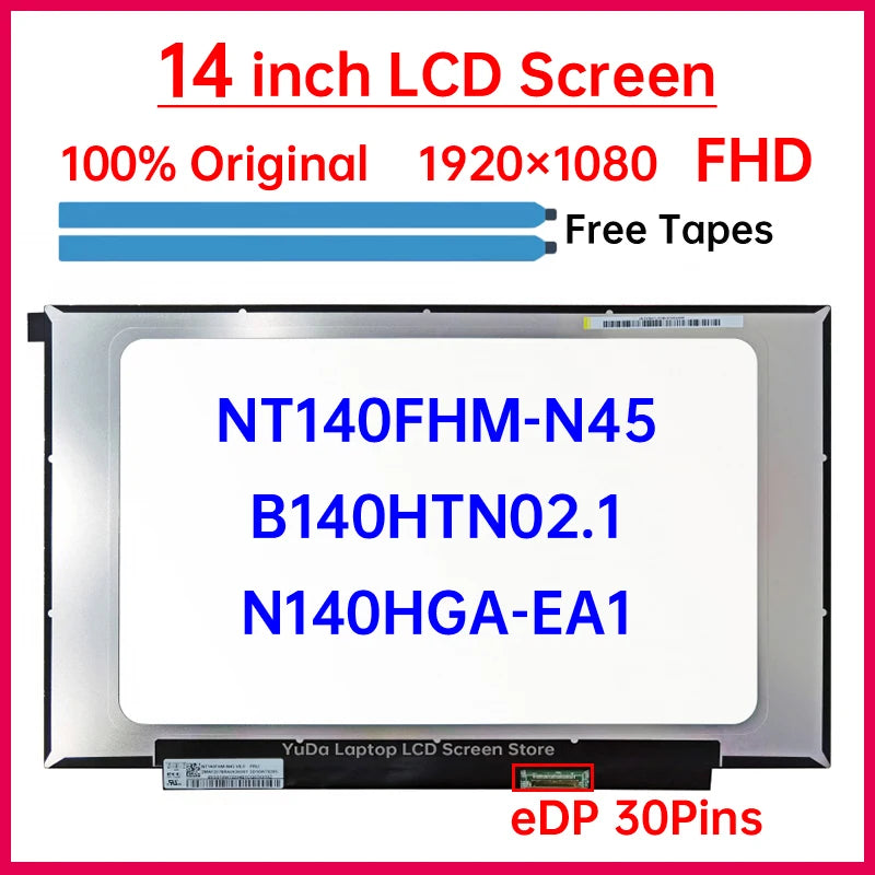14" Laptop LCD Screen NT140FHM-N45 B140HTN02.1 N140HGA-EA1 For Lenovo ideapad 5-14IIL ARE05 ThinkBook 14 G3 Display Matrix Panel Lenovo laptop repair parts