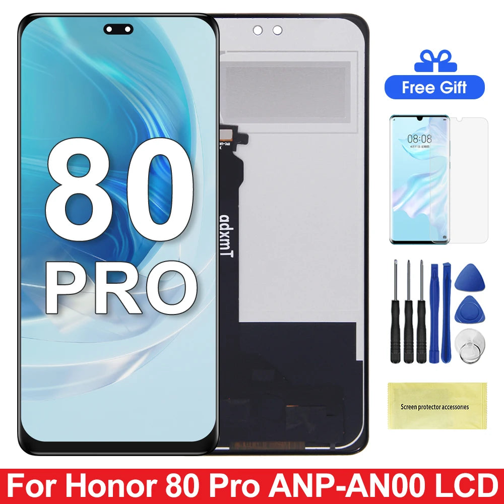 100% Tested TFT For Honor 80 Pro LCD ANP-AN00 Touch Screen Display Digitizer Assembly Repair Parts For Honor 80Pro LCD Honor phone repair parts