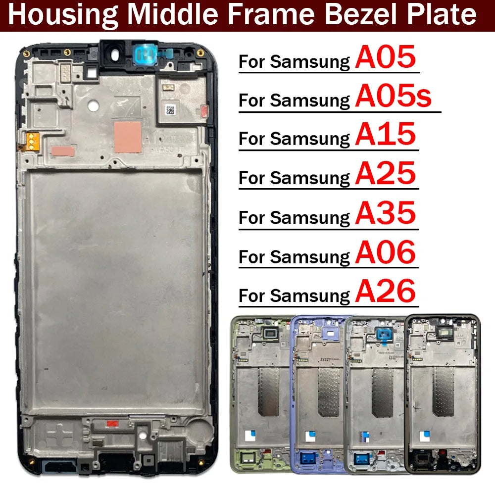 New Front Housing LCD Frame Screen Bezel Holder For Samsung A05 A05s A15 A25 A35 A06 A26 A34 4G 5G Samsung phone repair parts